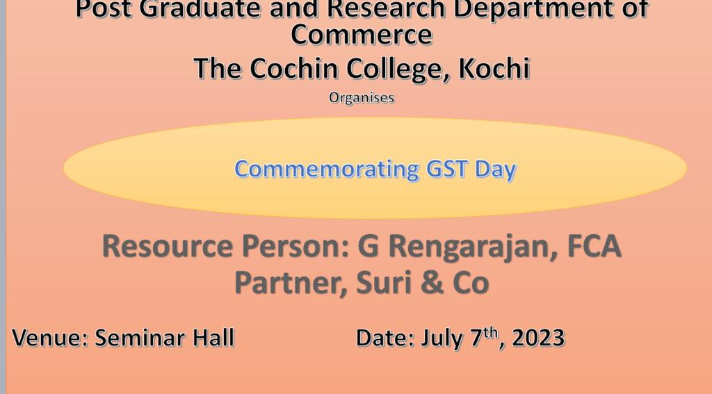 Commemorating  GST Day 